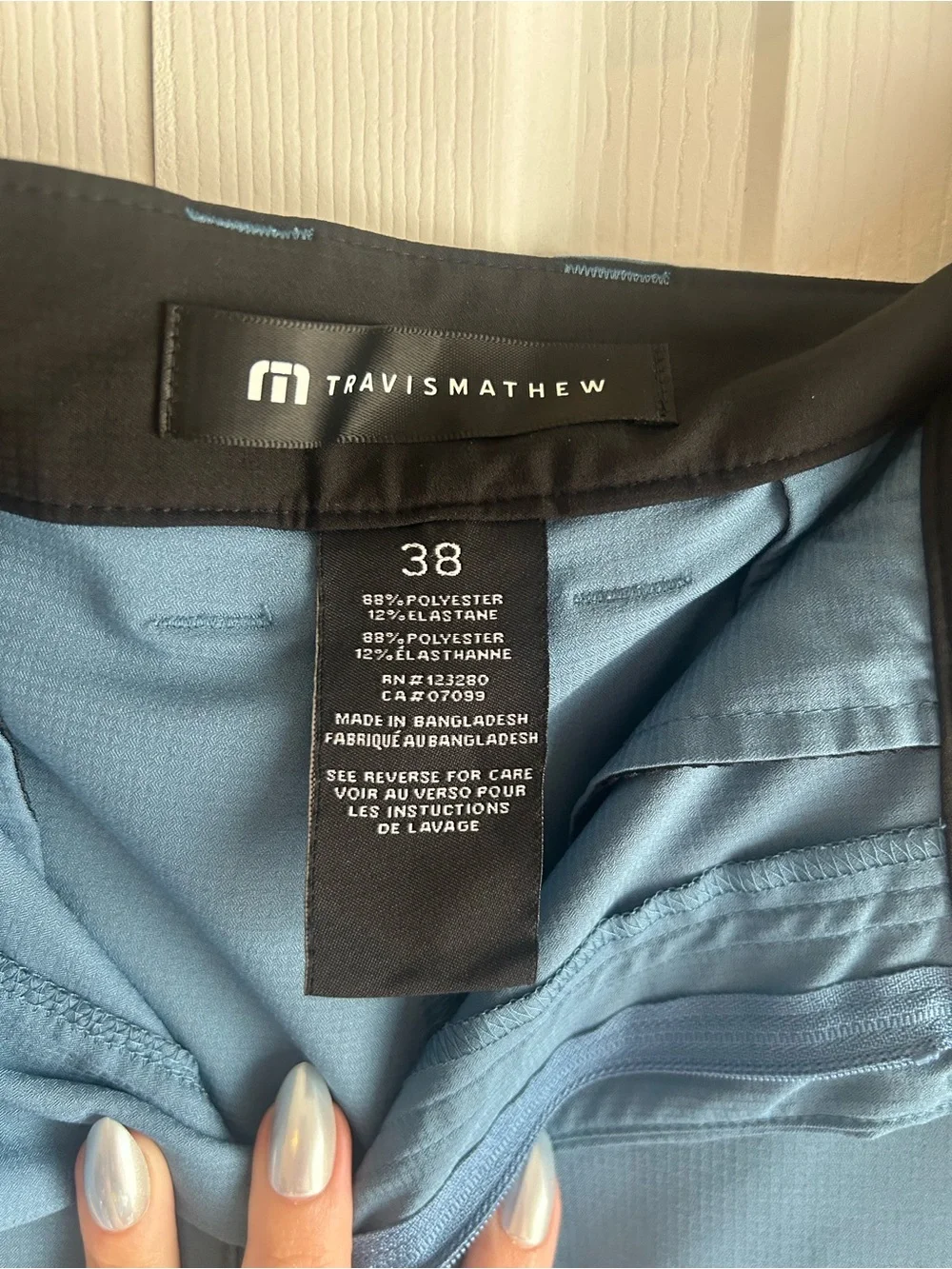 TravisMathew Men’s Performance Shorts – Size 38 – Light Blue